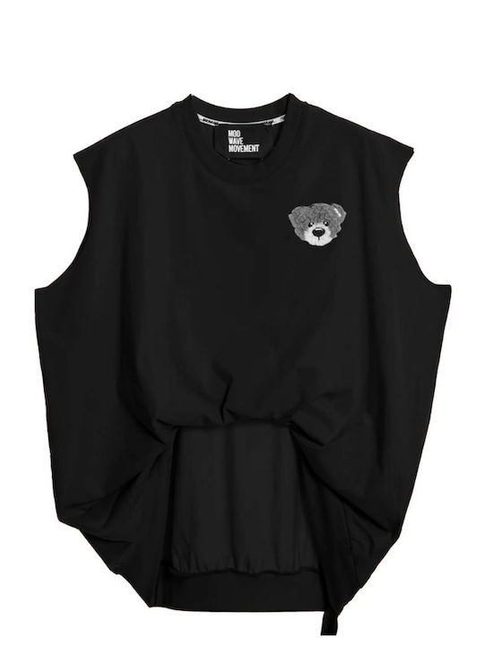 Mod Wave Movement Women's Crop Cotton Sleeveles...