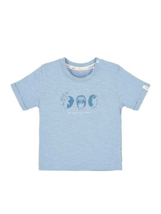 Kids Short-Sleeved Blouse Steel Blue