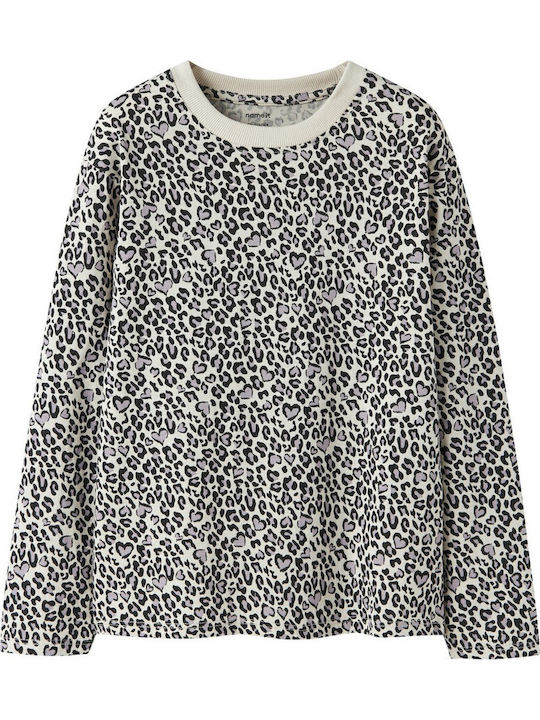 Kids Top Long-sleeved White / Animal Print