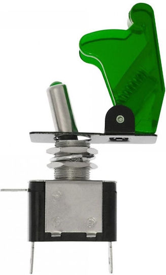 Airplane Type On Off Switch 2 Pins 12V Xm-w11054-1 Green