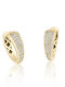 Chrilia Gold Hoop Earrings with Stones