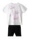 Kids Set with Leggings Summer 2 Pieces White-Black