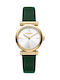 DKNY Womens Watch Battery with Green Leather Strap