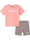 Kids Set with Shorts Summer 2 Pieces Coral Crush Bubble Logo Regular