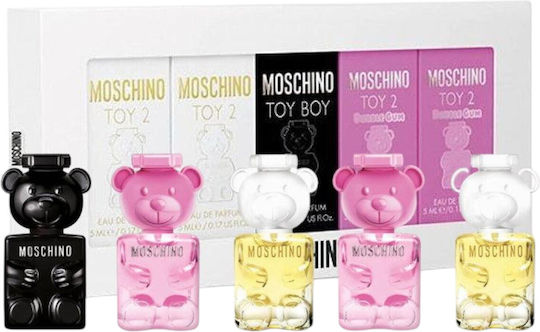 Set Moschino Toy 2 Bubble Gum Eau De Parfum Unisex 2 Pcs 5 Ml + Toy 2 Eau De Parfum Unisex 2 Pcs 5 Ml + Toy Boy Eau De Parfum Unisex 5 Ml