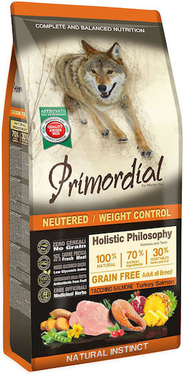 Primordial 2kg Ξηρά Τροφή Διαίτης, χωρίς Σιτηρά Στειρωμένων Σκύλων με Γαλοπούλα, Σολομό, Λαχανικά, Ρόδι, Συκώτι, Κρέας και Κοτόπουλο
