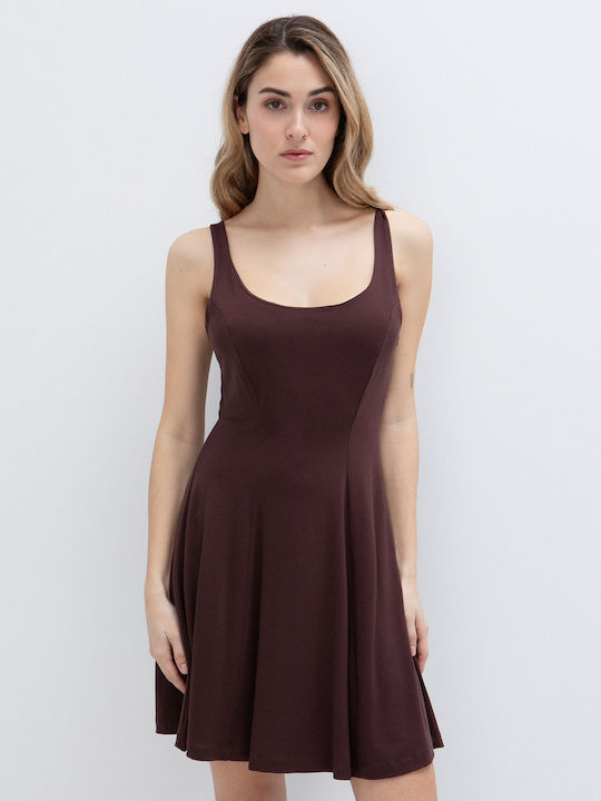 Sommer Mini Abendkleid Braun