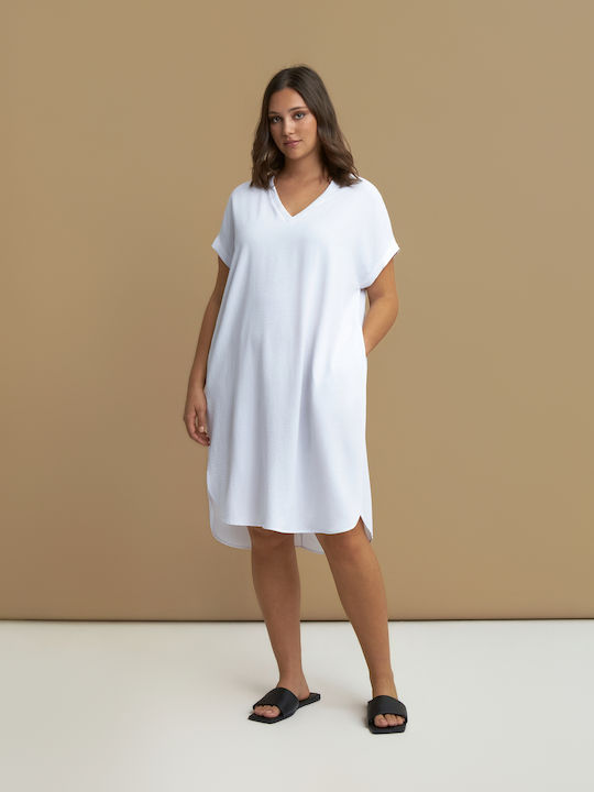 Rochie De Vară Pentru Femei Midi Albă