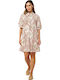Summer Mini Slip Dress Beige