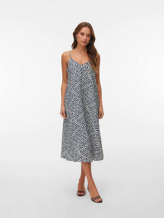 Vero Moda Καλοκαιρινό Midi Φόρεμα Μπλε