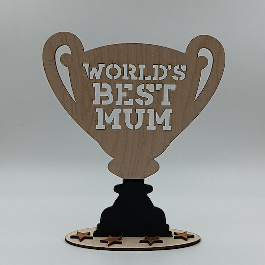 Ξύλινο Διακοσμητικό Δώρο Τρόπαιο “world’s Best Mum” Toxylo