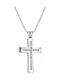 Women's White Gold 18K Cross with Chain