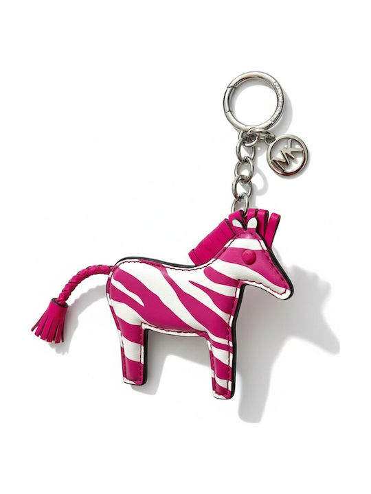 Michael Kors Zebra Print Horse Keychain Pink