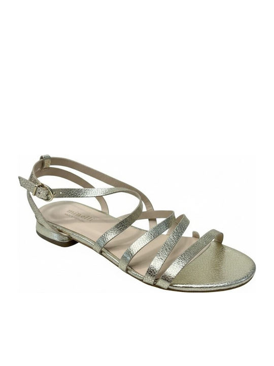 Minelli Leather Gold Women's Flat Sandals Minelli Leather Gold Women's Flat Sandals