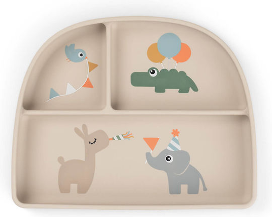 Done by Deer Children's Silicone Food Plate Beige