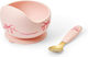 Elodie Details Silicone Feeding Set with Anti-Slip Pink Base 2 Pieces