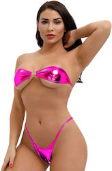 Sexy Solider Tube Top Bikini Badeanzug Fuchsia