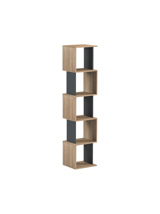 Bibliotecă Cubik Sonoma-Antracit 35x30x161cm