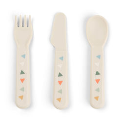 Done by Deer Set Baby Cutlery Beige 3 Pieces
