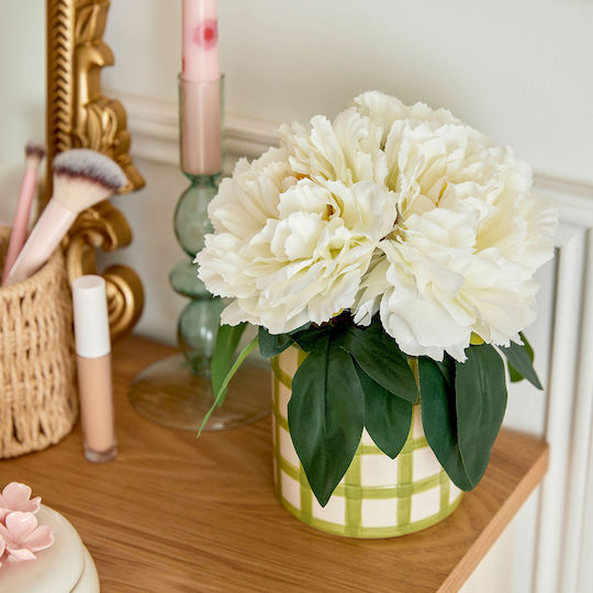 Τεχνητό Λουλούδι Γλάστρα 21εκ A-s Rose Flower 214017 Green Κεραμικό