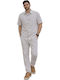 Trousers Set in Loose Fit Beige-Melange