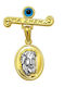 Paraxenies Children's Safety Pin Charm from Gilded Silver with Constantine Coin