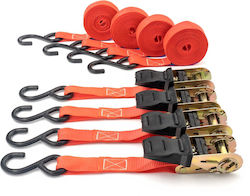 Set 4 Ratschengurte Widerstandsfähig Bis 680 Kg Gurt Tuv Gs 25 Mm × 4.5 M 680 Kg Carguard Garantierte Qualität Sicherheit
