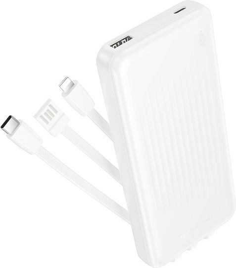 Borofone BJ79 Power Bank 10000mAh με Θύρα USB-A Λευκό