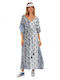 Platinum Fashion Women's Blue-White Beach Caftan