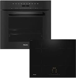 Miele Άνω Πάγκου με Επαγωγικές Εστίες Black Obsidian H 7264 B + KM 7361 FL