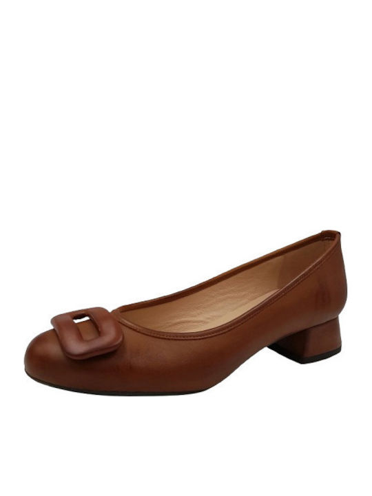 Mourtzi Leder Pumps Tabac Braun
