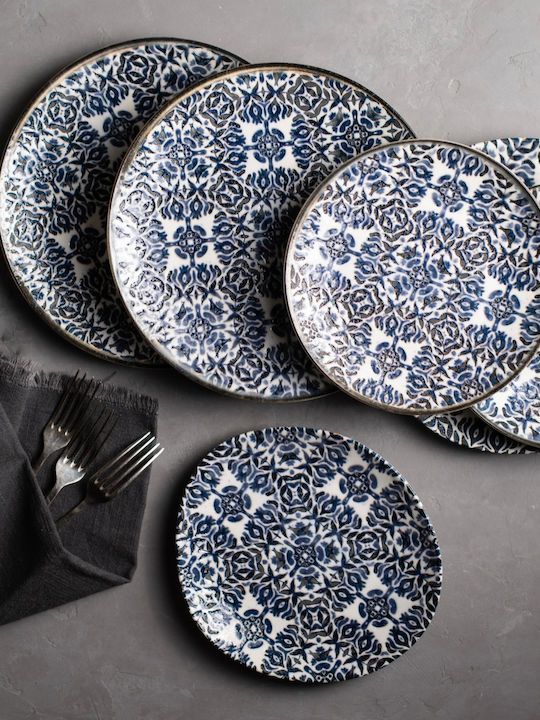 Fine Seville Shallow Porcelain Plate 6 Pieces