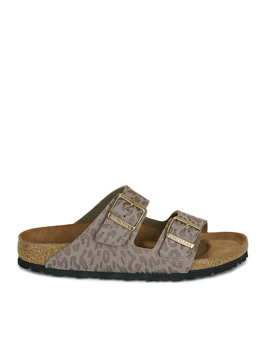 Arizona Synthetics Leder Damen Sandalen Grau Schmale Passform