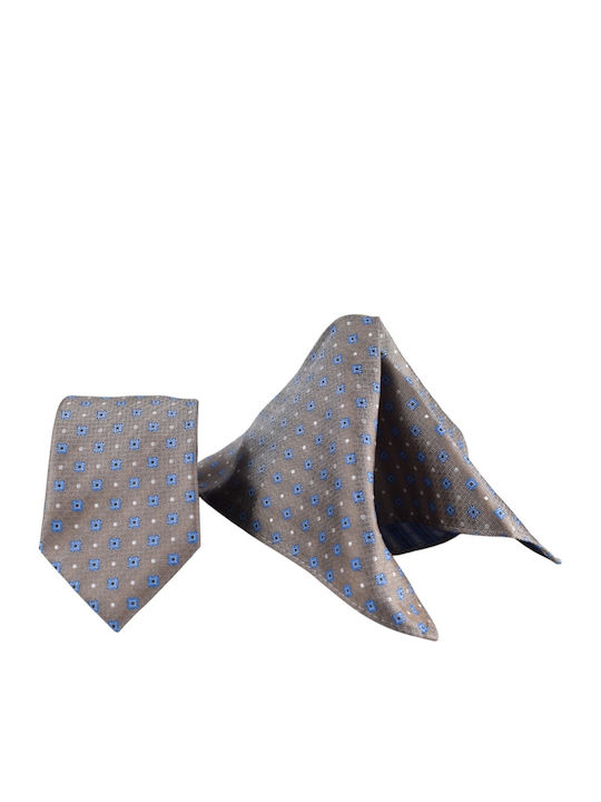 Men's Tie Handkerchief 6cm Nino Venturi Z233 Camel