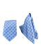 Men's Tie Handkerchief 6cm Nino Venturi A24 Light Blue