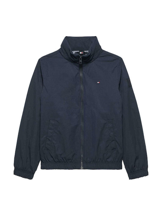 Essential Kids Casual Jacket with Hood Dark Blue