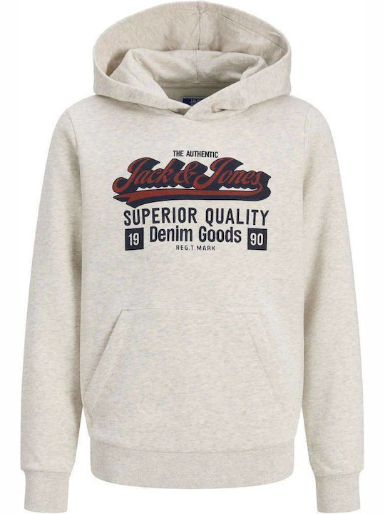 Jack & Jones Kids Hoodie Sweatshirt White Melange Jones Jones