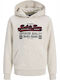 Kids Hoodie Sweatshirt White Melange Jones Jones