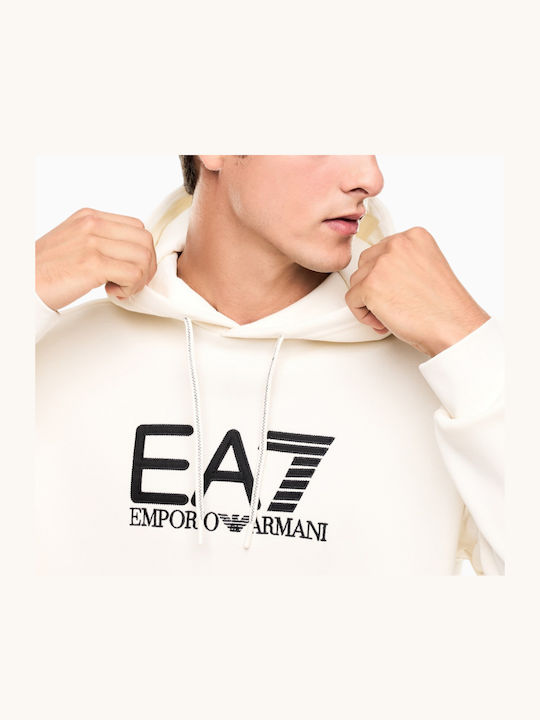 Emporio Armani Мъжки Суитшърти Бял с Качулка