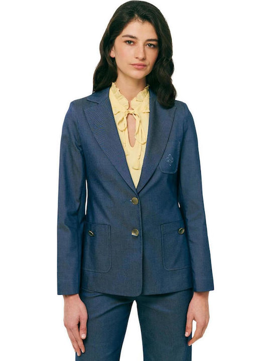 Forel Damen Tailliertes Blazer Blau