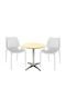 Set Sala De Mese Pentru Spații Exterioare Mici Maple 3 Piese Albe