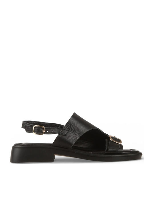Sandale Casual Damă Din Piele Negre