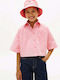 Kids Striped Short-sleeved Shirt Pink