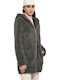 Damenmäntel Sherpa Braun Damenmantel mit Fell Details
