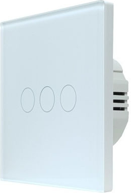 SmartWise Uni Recessed Touch Wall Switch Wi-Fi White
