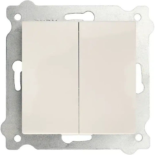 Recessed Wall Switch Double White