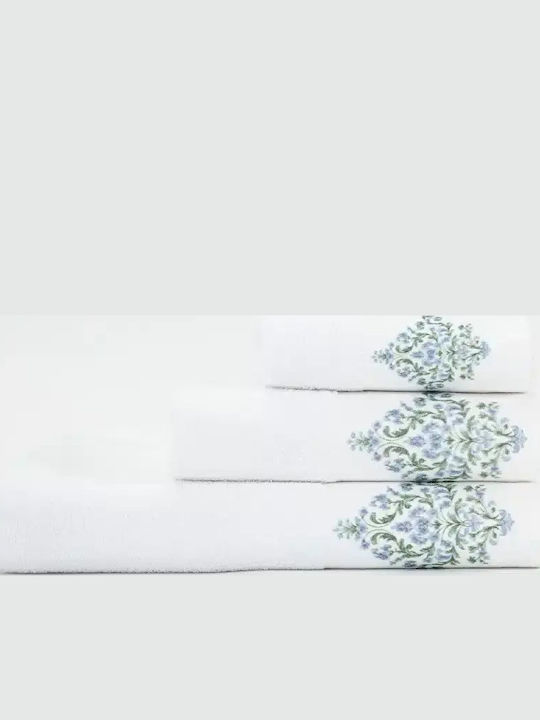 Borea Комплект Хавлиени Кърпи 2 Бр Damask Бели
