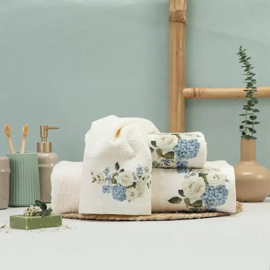 Borea Bath Towels Set 2 pcs Hortensia White