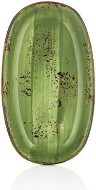 By Bone Oval Serving Platter Made of Green Porcelain