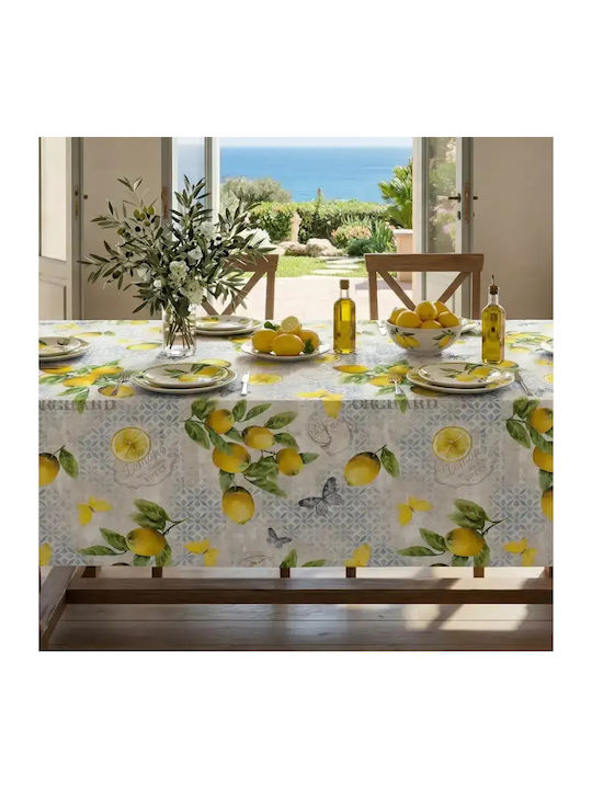 Borea Kariert Tischdecke Lemons Hellblau 90x90cm